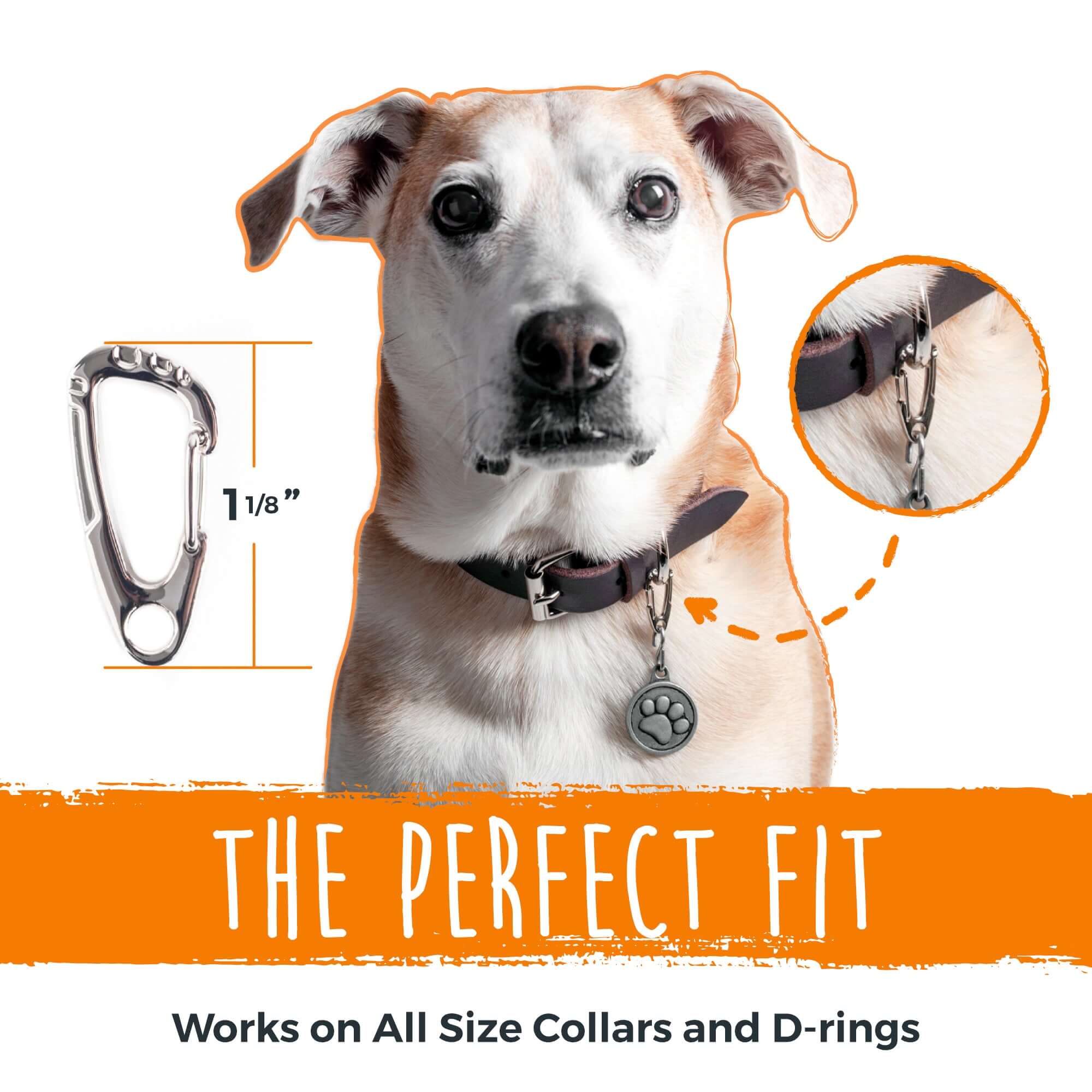  JOVITEC 3 Sets Dog Tag Clip Dog ID Tag with Rings