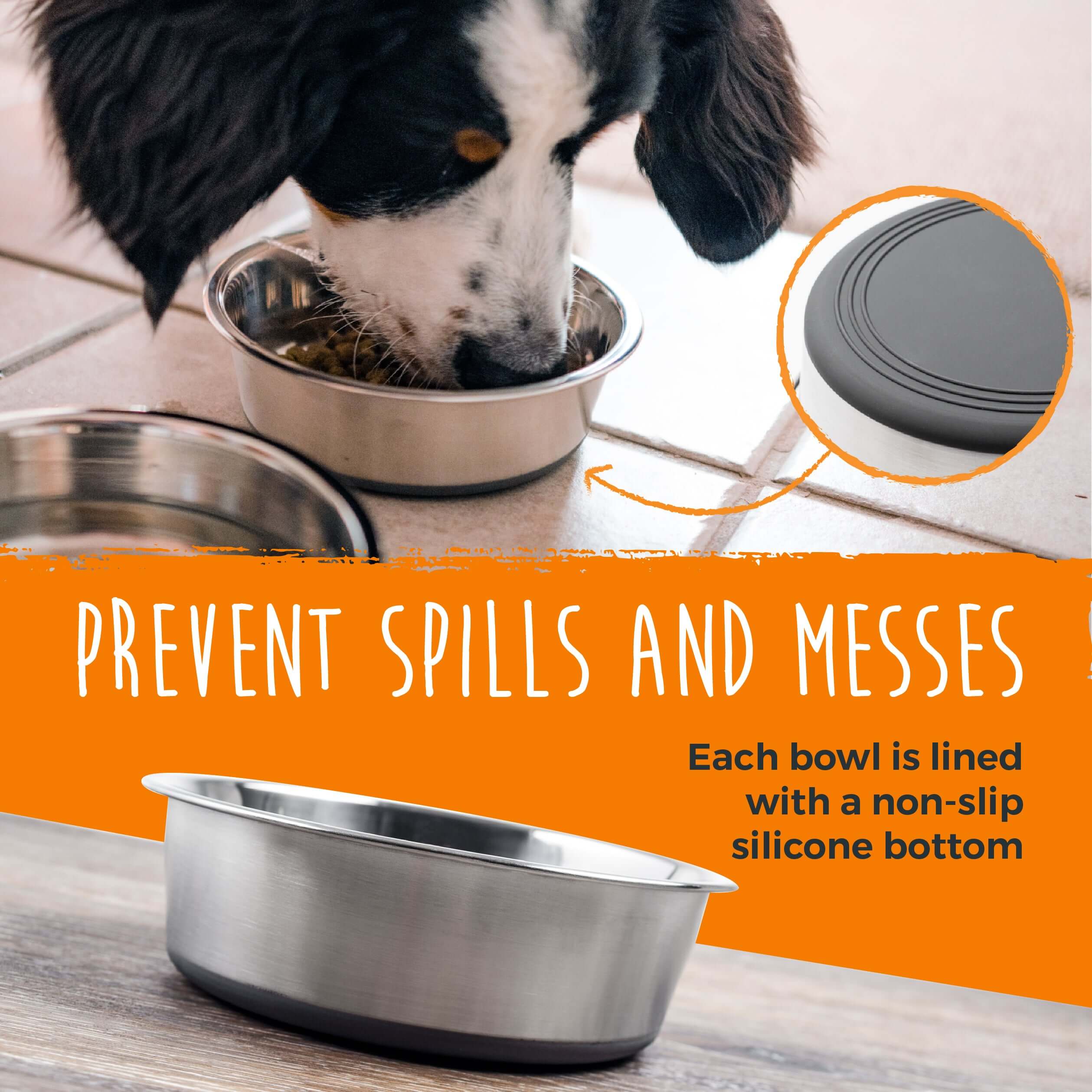 Non slip stainless steel dog bowls best sale