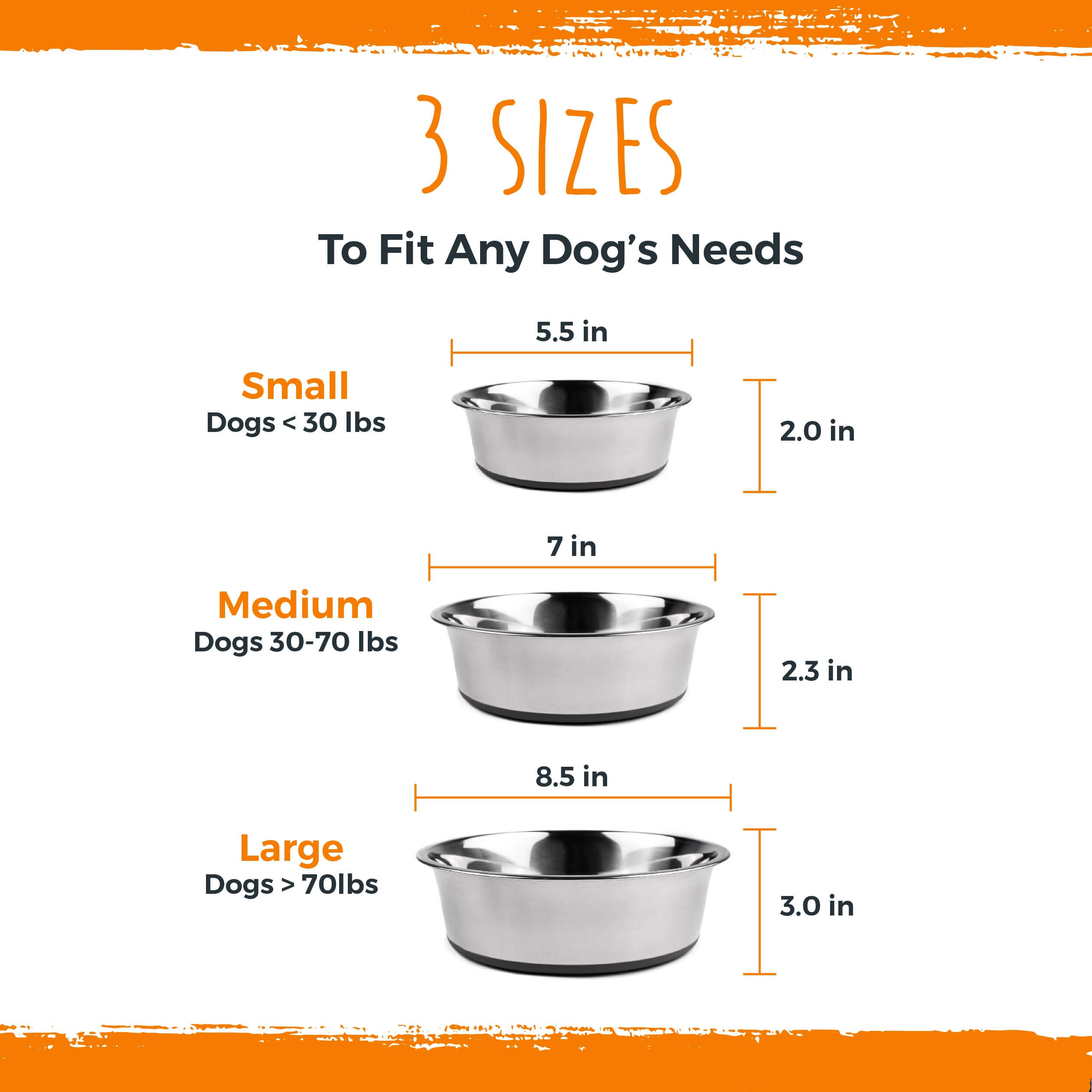 Mimorou 6 Pcs Stainless Steel Dog Bowls 9.4 Inches Replacement Basic Dog  Bowls Thickened Metal Dog Bowls Metal Food Water Bowls for Medium Large  Sized Dogs, Dishwasher Safe, Silver - Yahoo Shopping