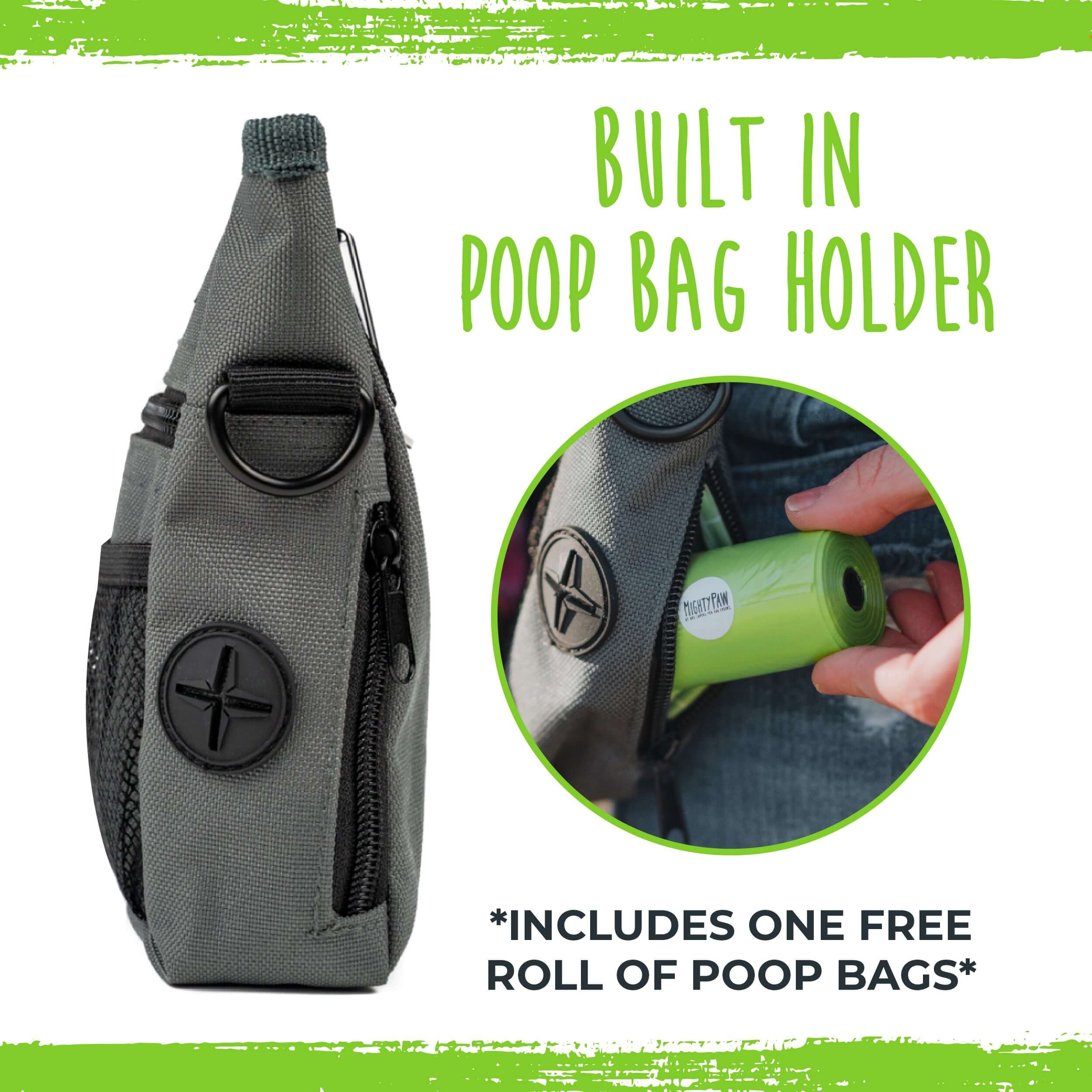 Dog treat and outlet poop bag holder