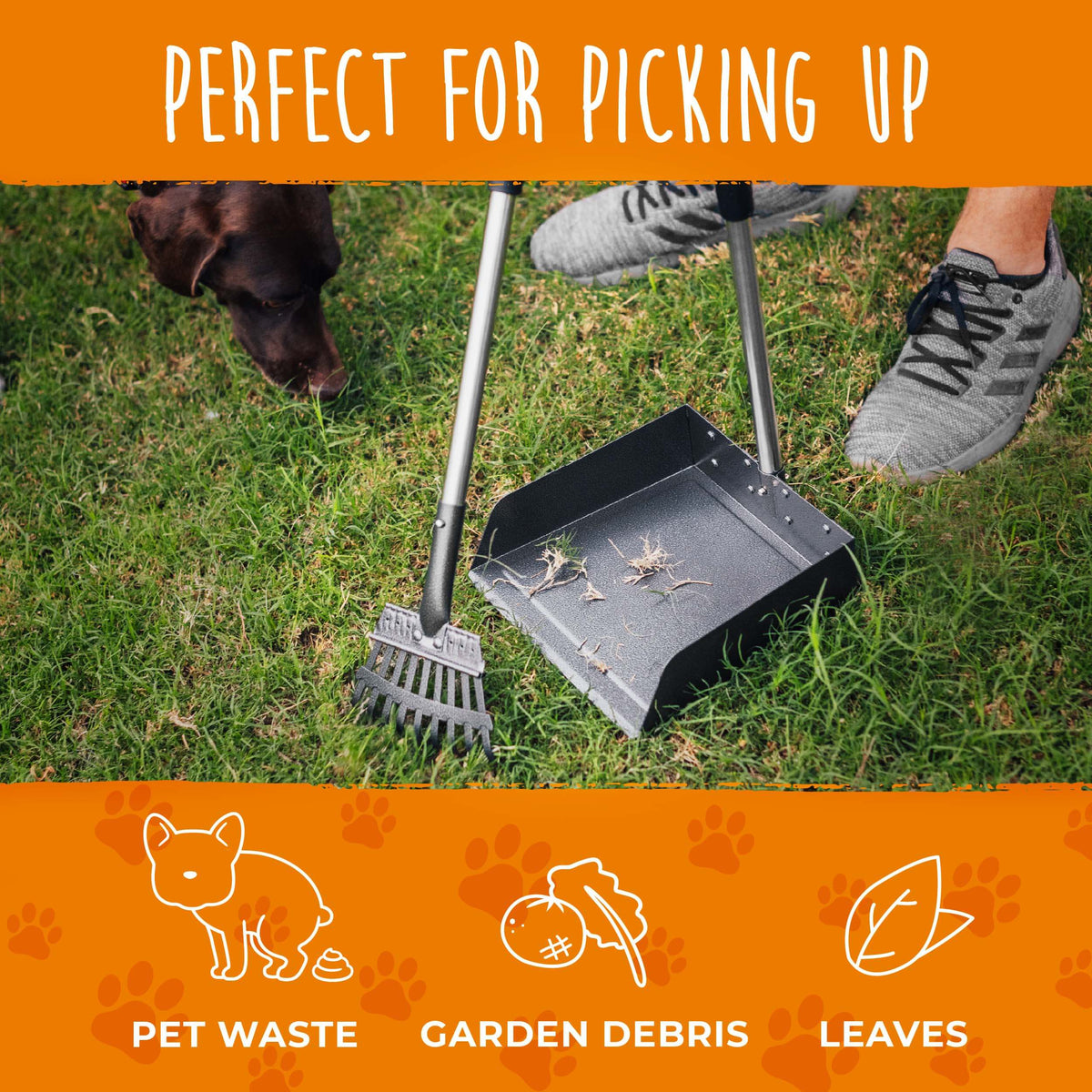 Mighty Paw Dog Pooper Scooper and Rake Set Effortless Cleanup for Any