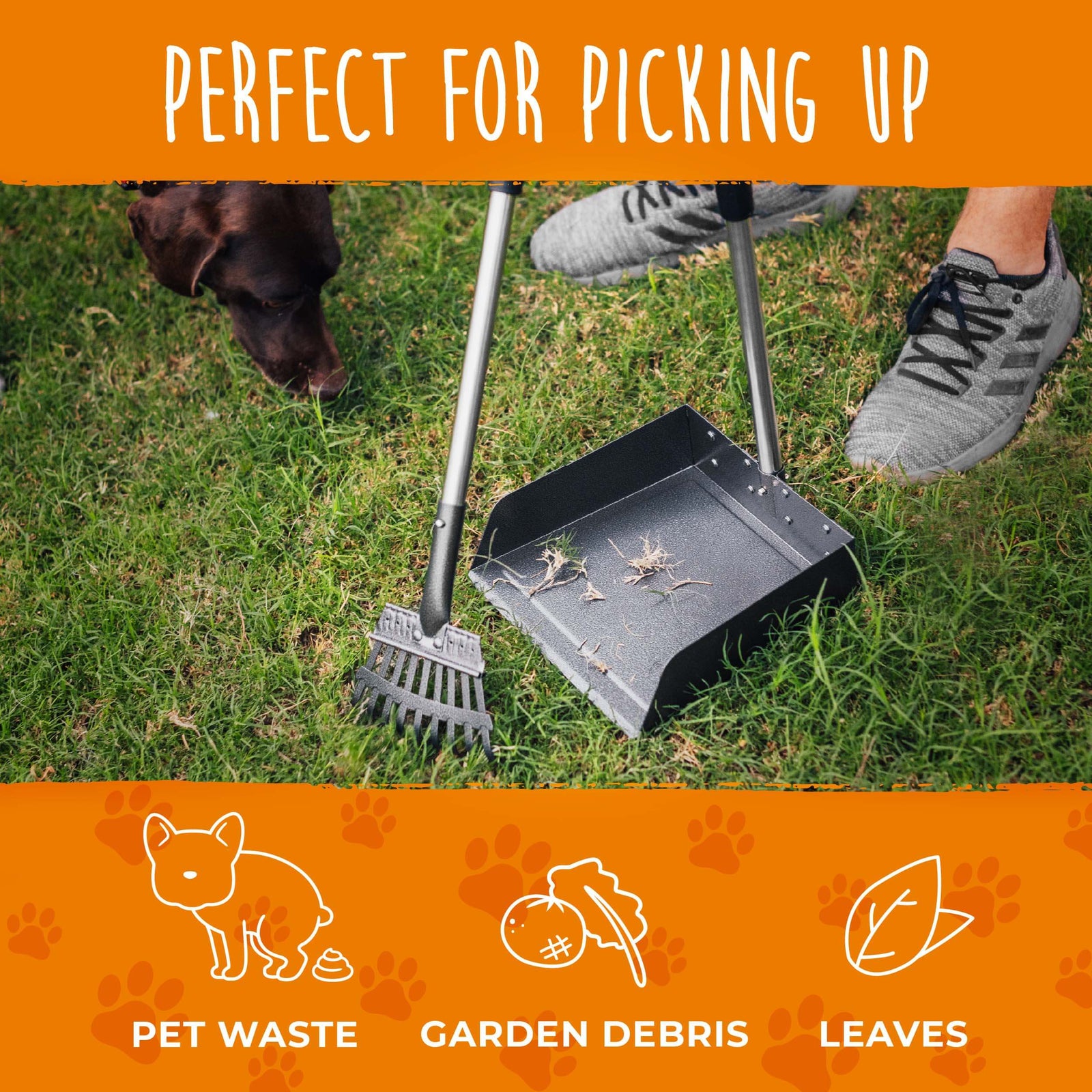 Mighty Paw Dog Pooper Scooper and Rake Set Effortless Cleanup for Any