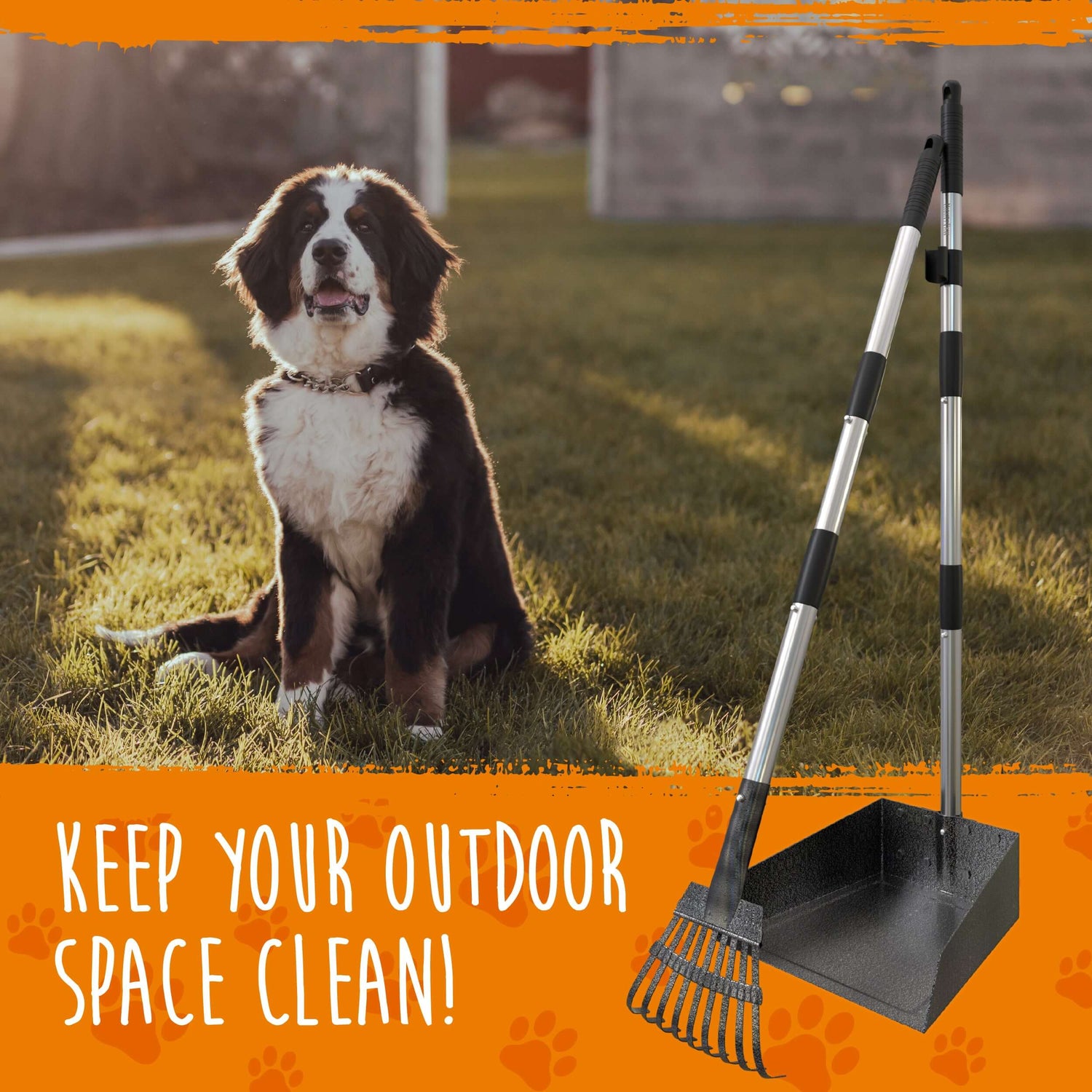 Mighty Paw Dog Pooper Scooper and Rake Set Effortless Cleanup for Any