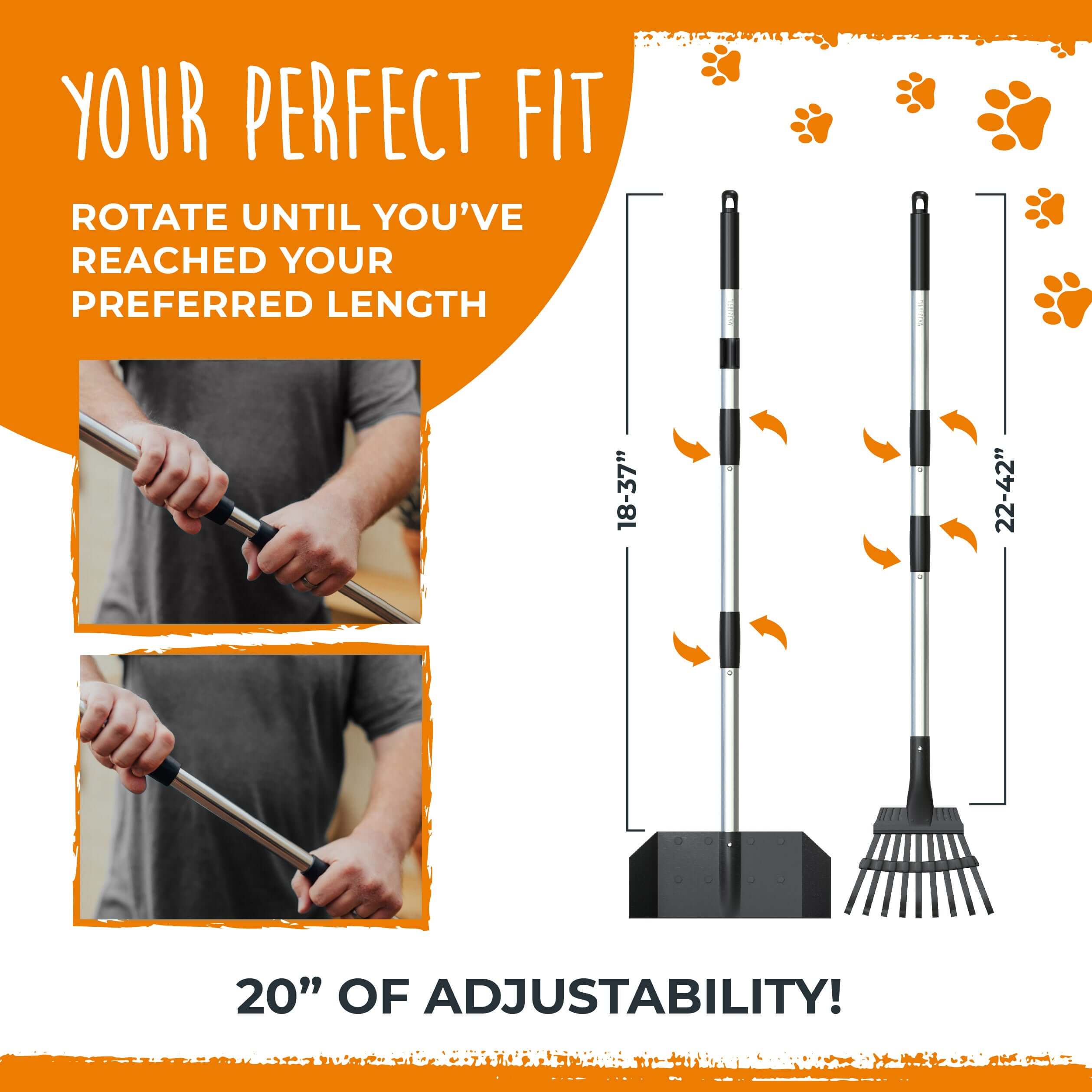 Mighty Paw Dog Pooper Scooper and Rake Set