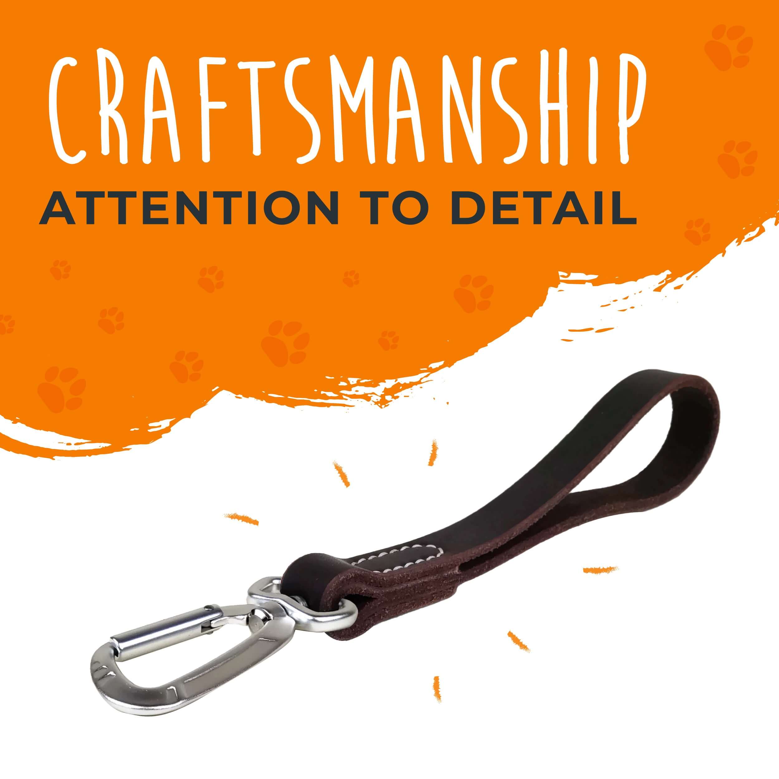 Leather Leash Tab - Short Dog Leash