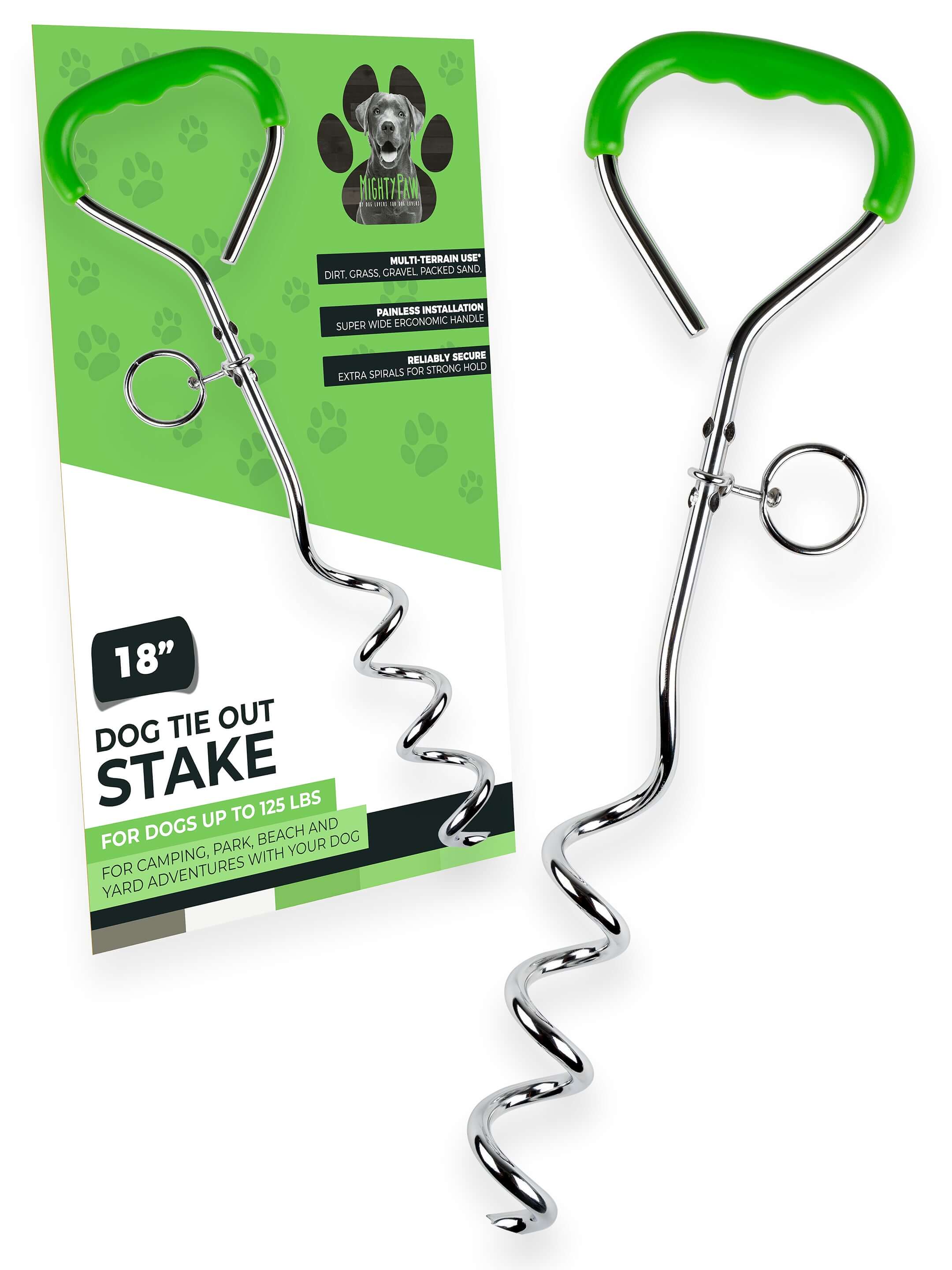 Mighty Paw Heavy-Duty Dog Tie Out Stake for Outdoor Safety