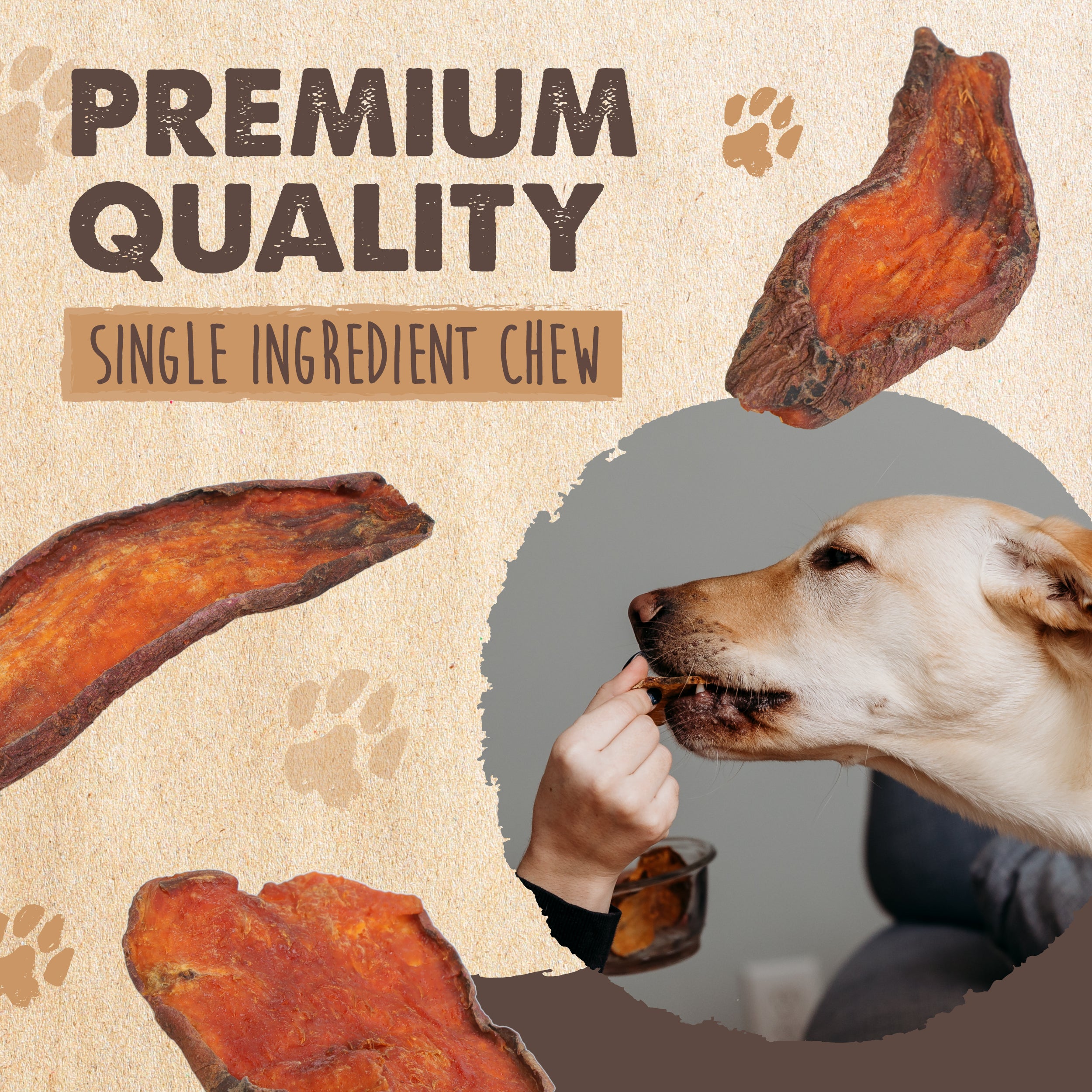 Sweet Potato Dogs Chews | Dehydrated Slices and Fries for Pets