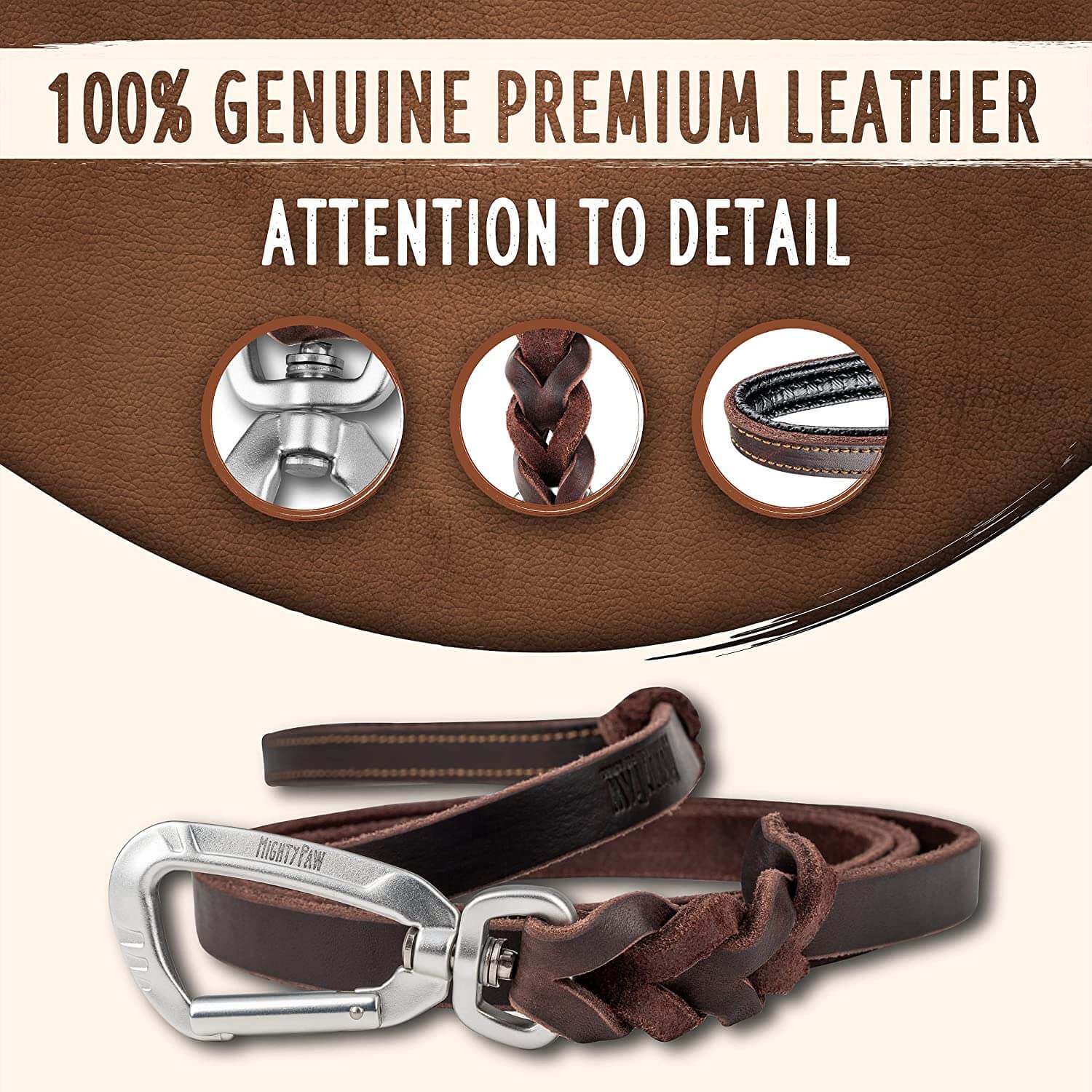 Premium leather outlet dog leashes