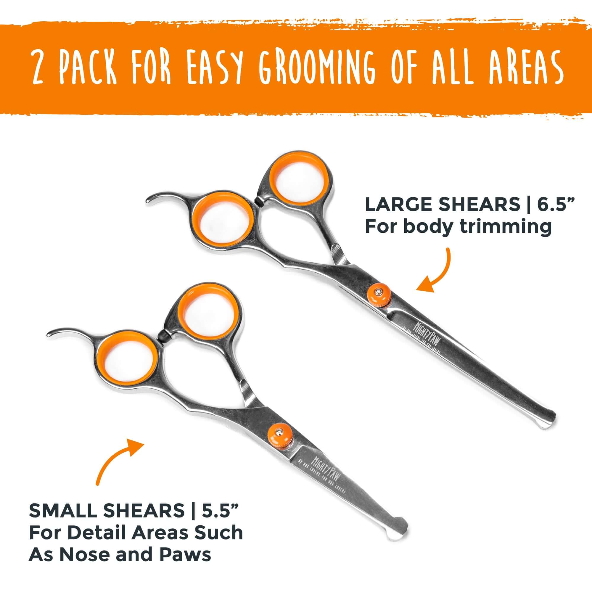 Mighty Paw 2 Pack Professional Dog Grooming Shears