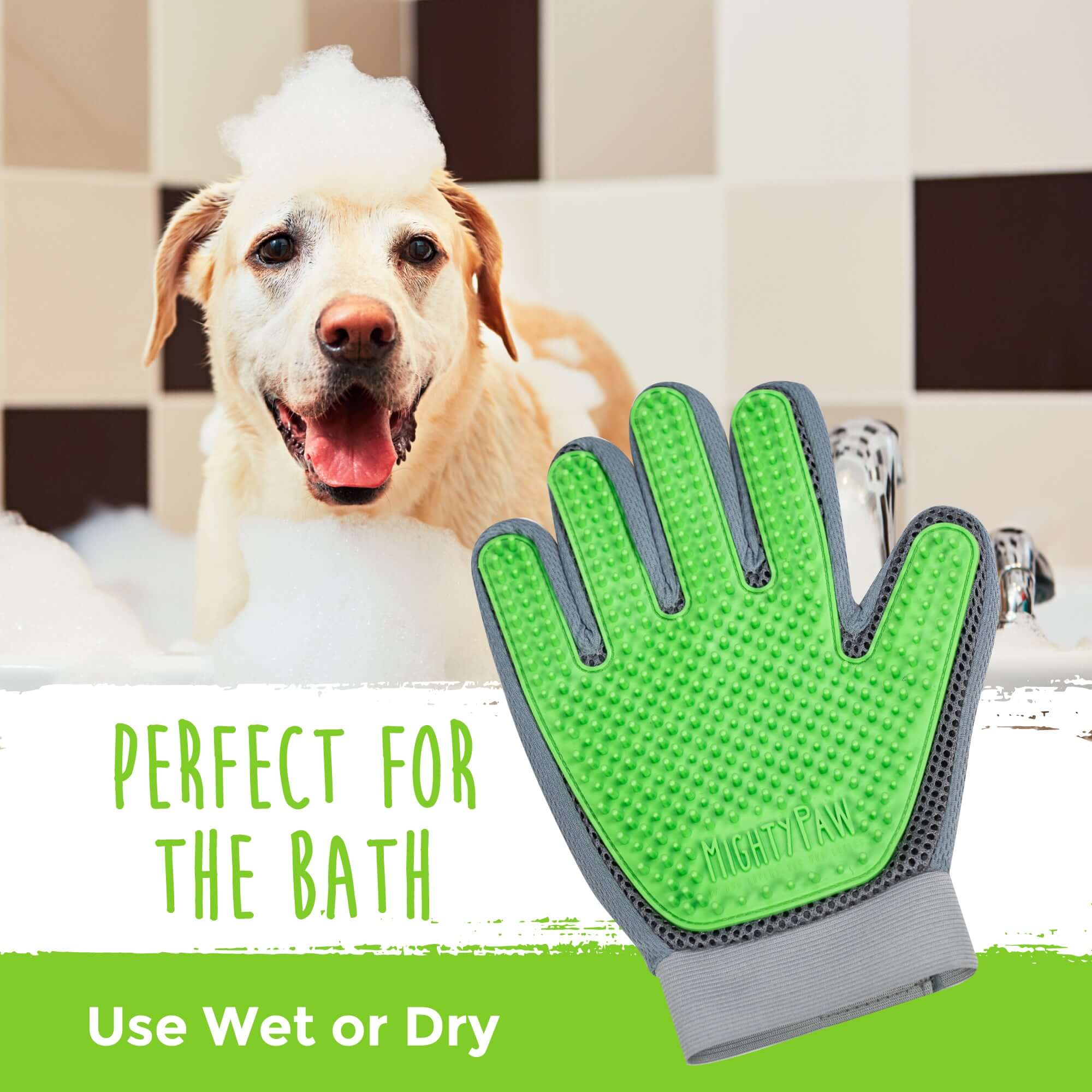 Hands on dog outlet grooming gloves