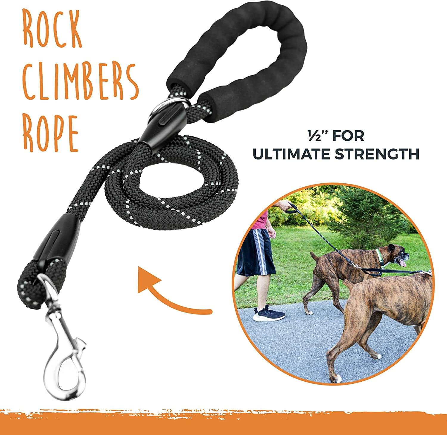 Double Dog Leash - Rope Handle