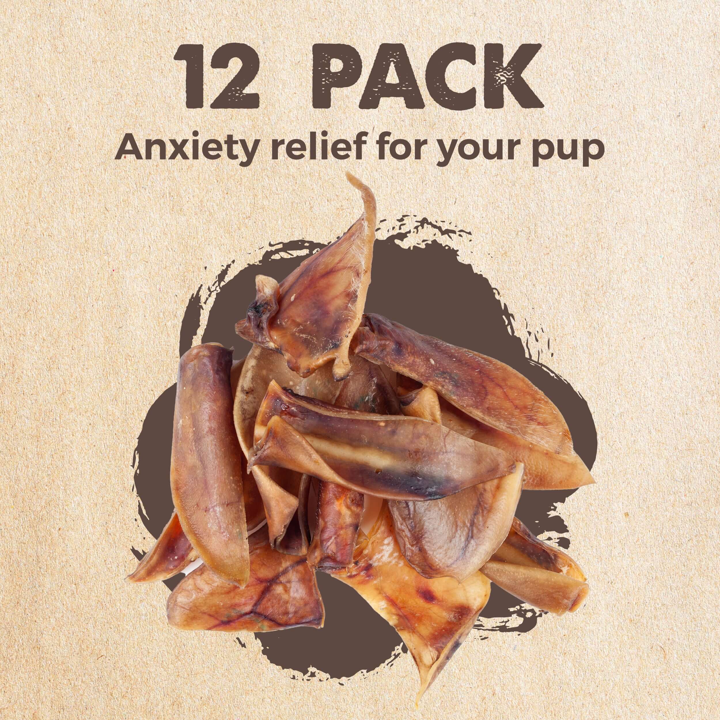 Pig Ear Chews for Dogs (12 Pack)