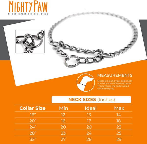 Mighty Paw Martingale Cinch Chain Metal Collar Trainer Recommended