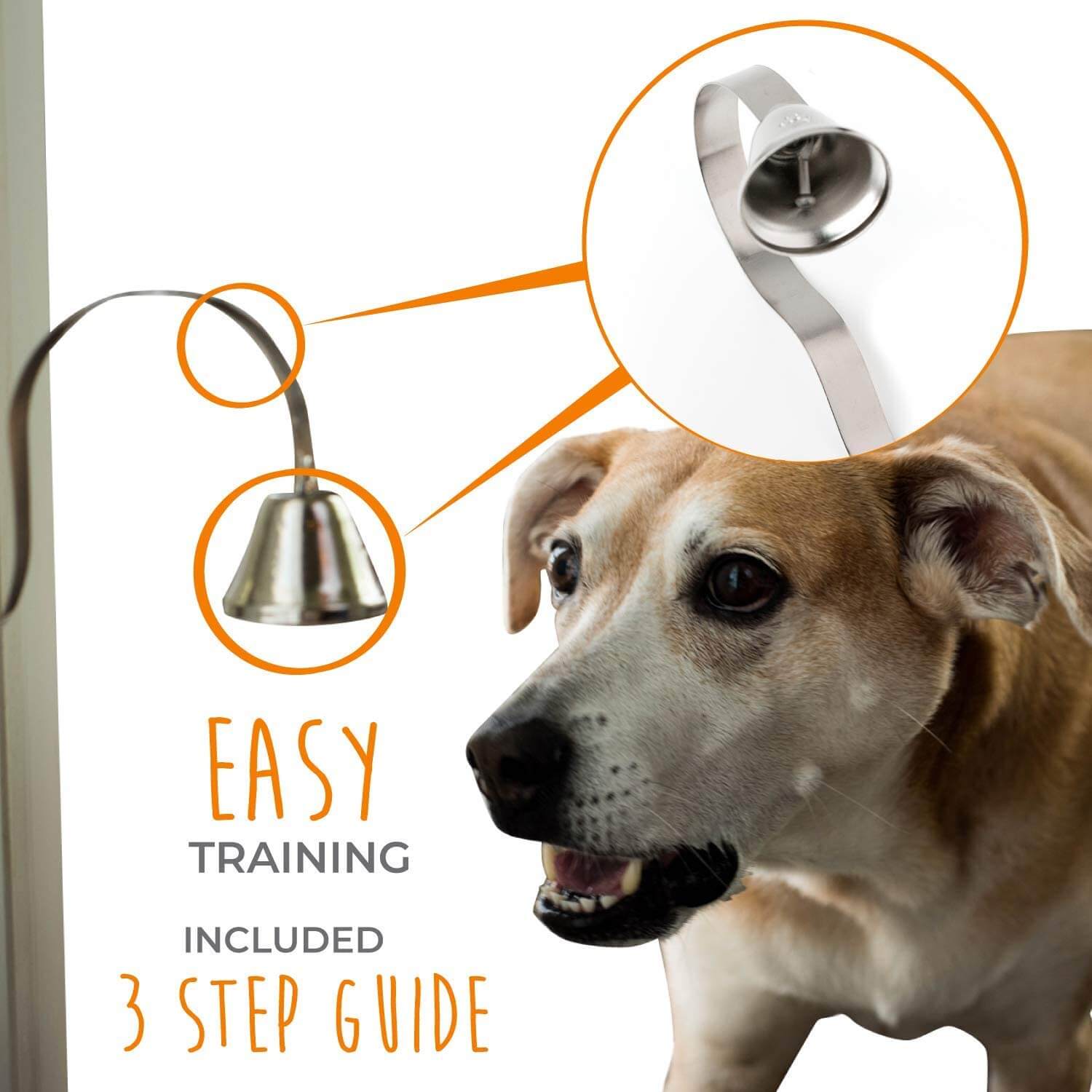 Dog Door Bell For Potty Training - Puppy Bell With 7 Loud Bells, Black