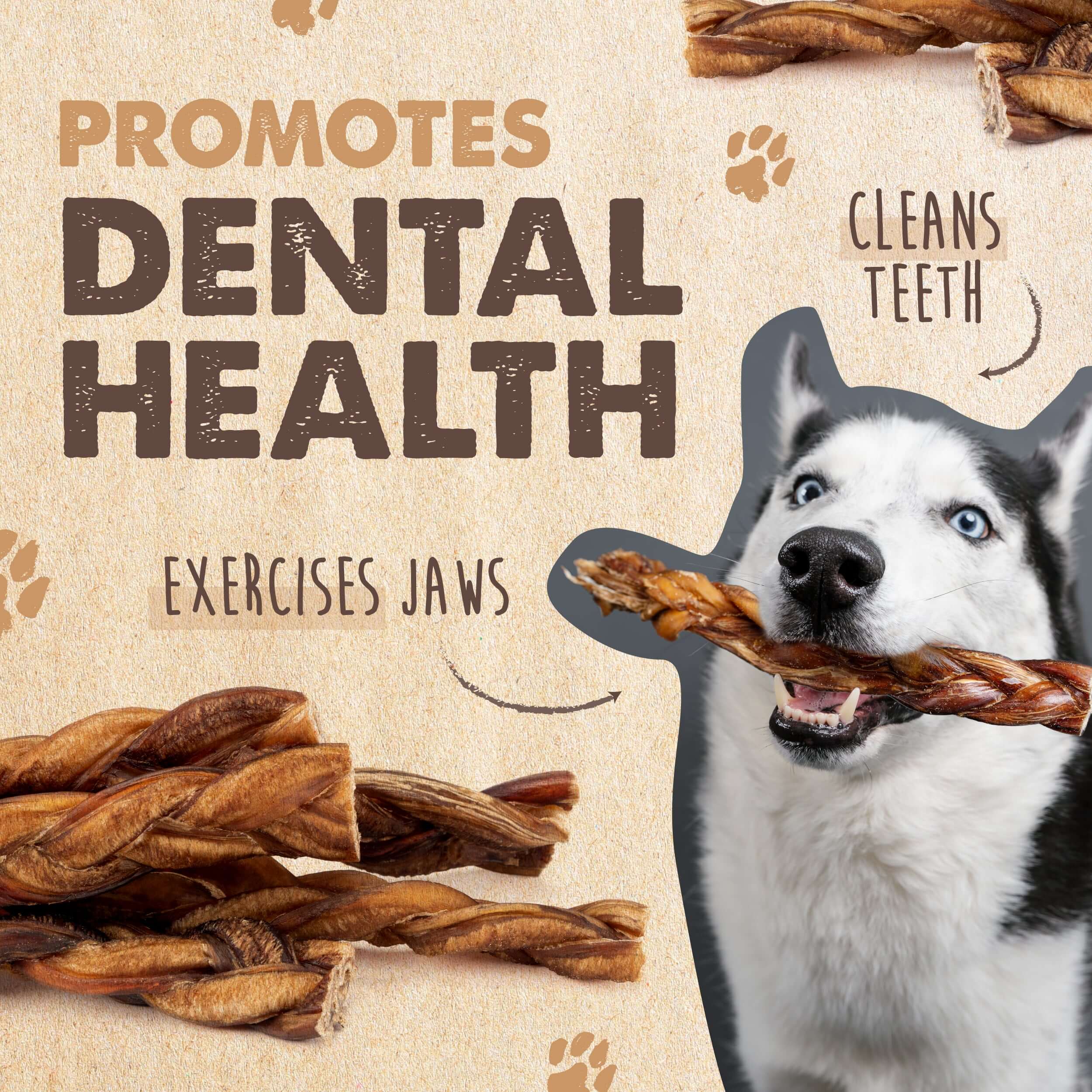 Braided Bully Sticks for Large Dogs and Medium Pets 5 Pack