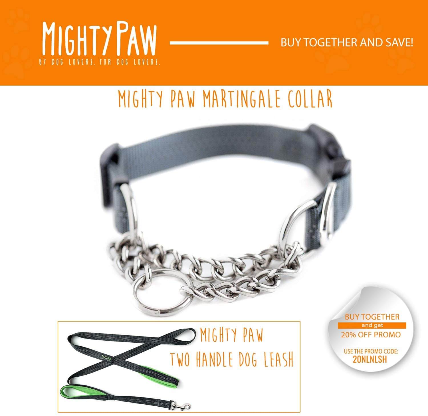 Mighty Paw Martingale Cinch Collar for Dogs