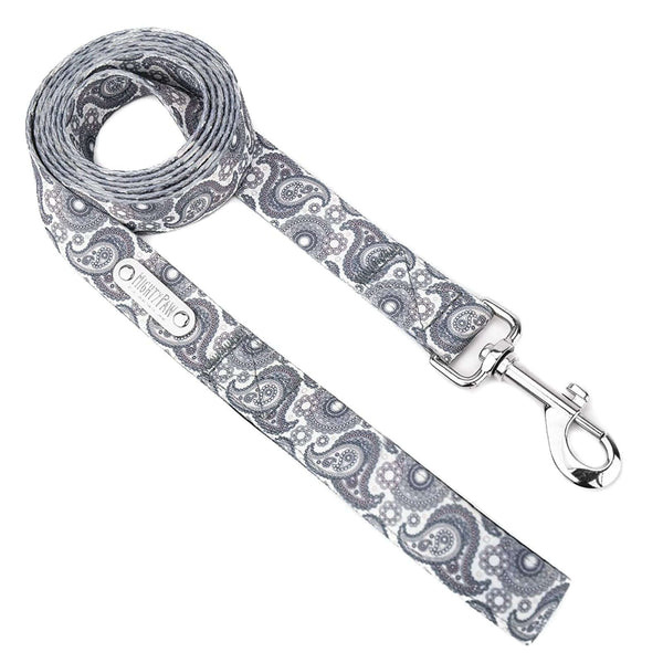 NEIGHBORHOOD Dog Leash Gray ネイバーフッド ドッ 6' Designer Dog Leash in Grey Paisley Pattern with All-Metal Hardware