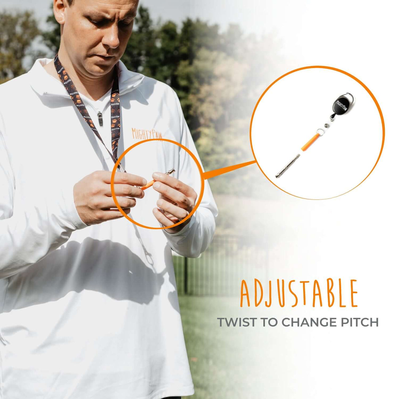 Dog Training Whistle with Neck Lanyard & Retractable Clip by Mighty Paw