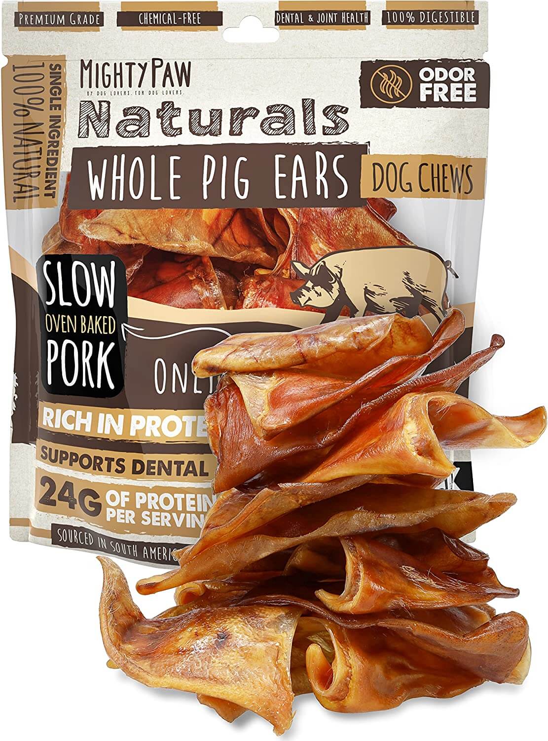 Pig Ear Chews for Dogs (12 Pack)