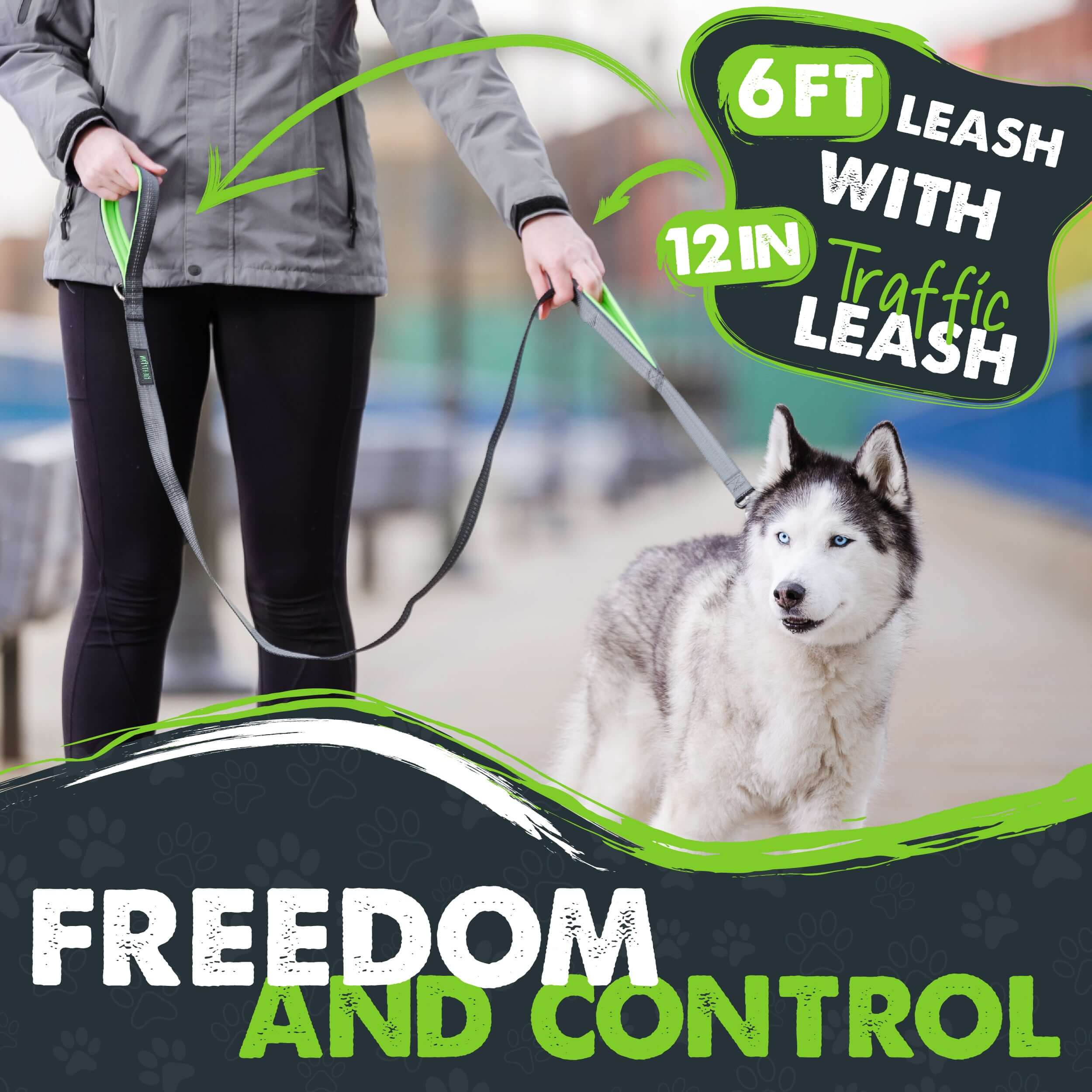 Dual Handle Dog Leash 2.0 HandleX2 for Maximum Control