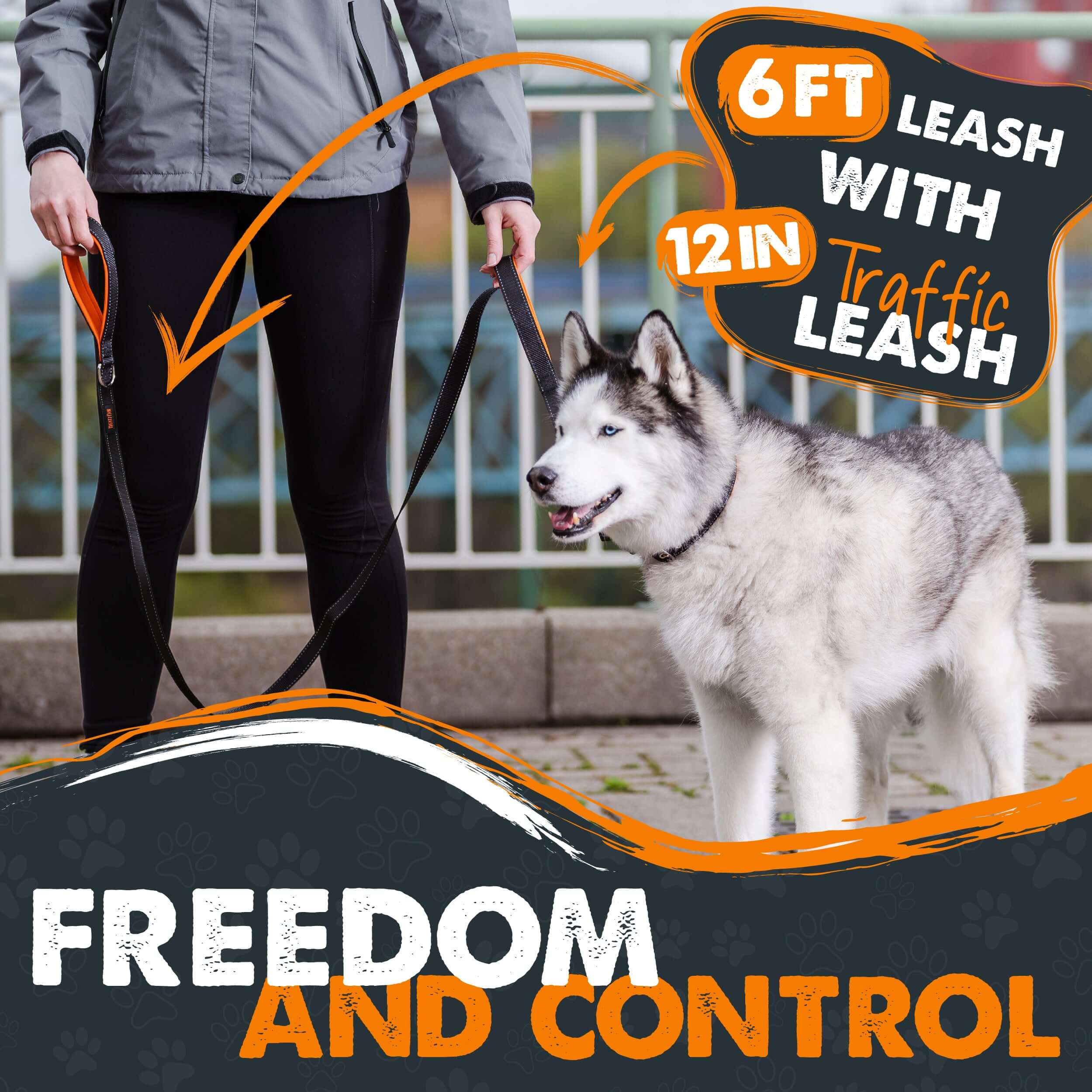 Dual Handle Dog Leash 2.0 - HandleX2 for Maximum Control