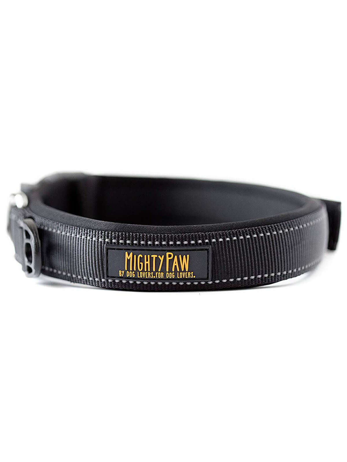 Neoprene Padded Dog Collar - Mighty Paw Sport Collar with Reflective Stitching
