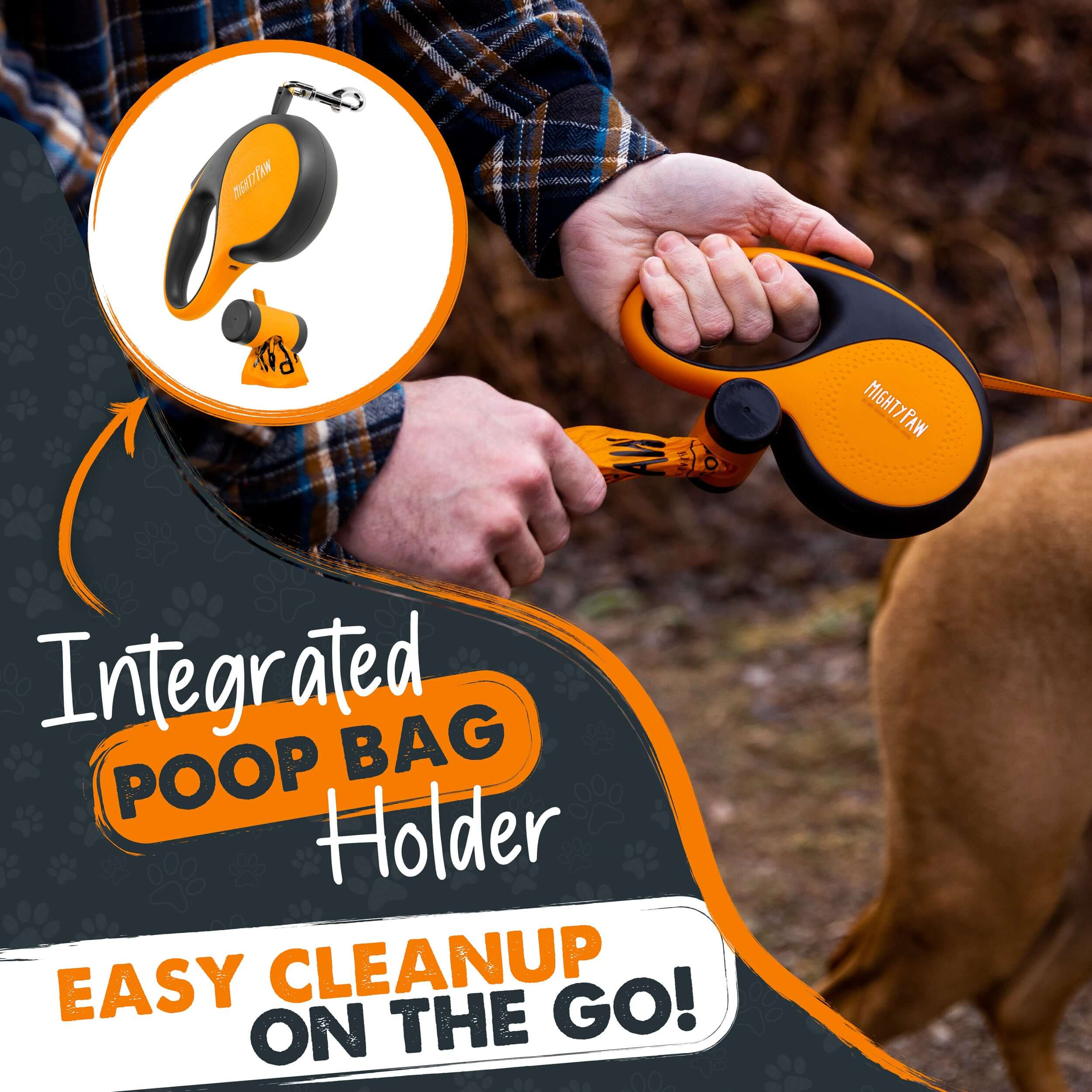 Retractable Leash 3.0 | 16' Leash with Built in Poop Bag Holder