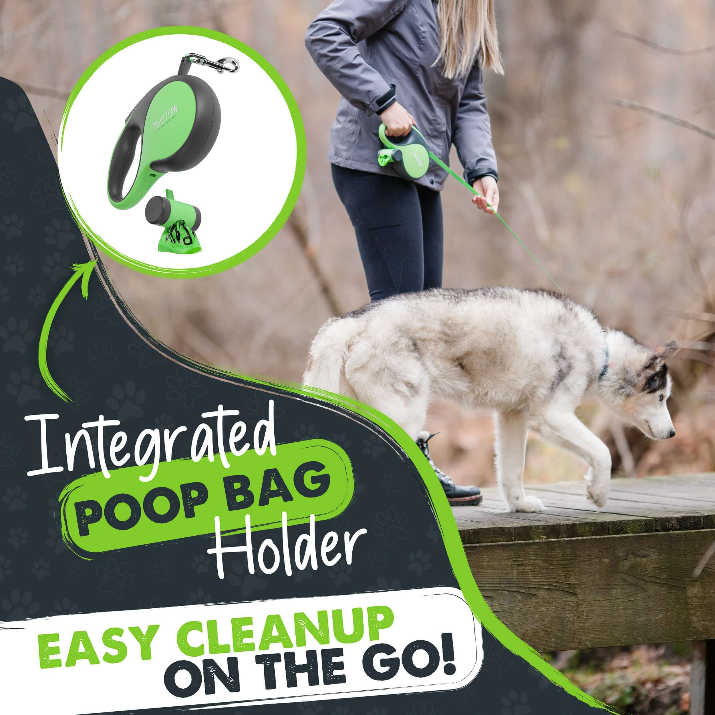 Retractable Leash 3.0 | 16' Leash with Built in Poop Bag Holder