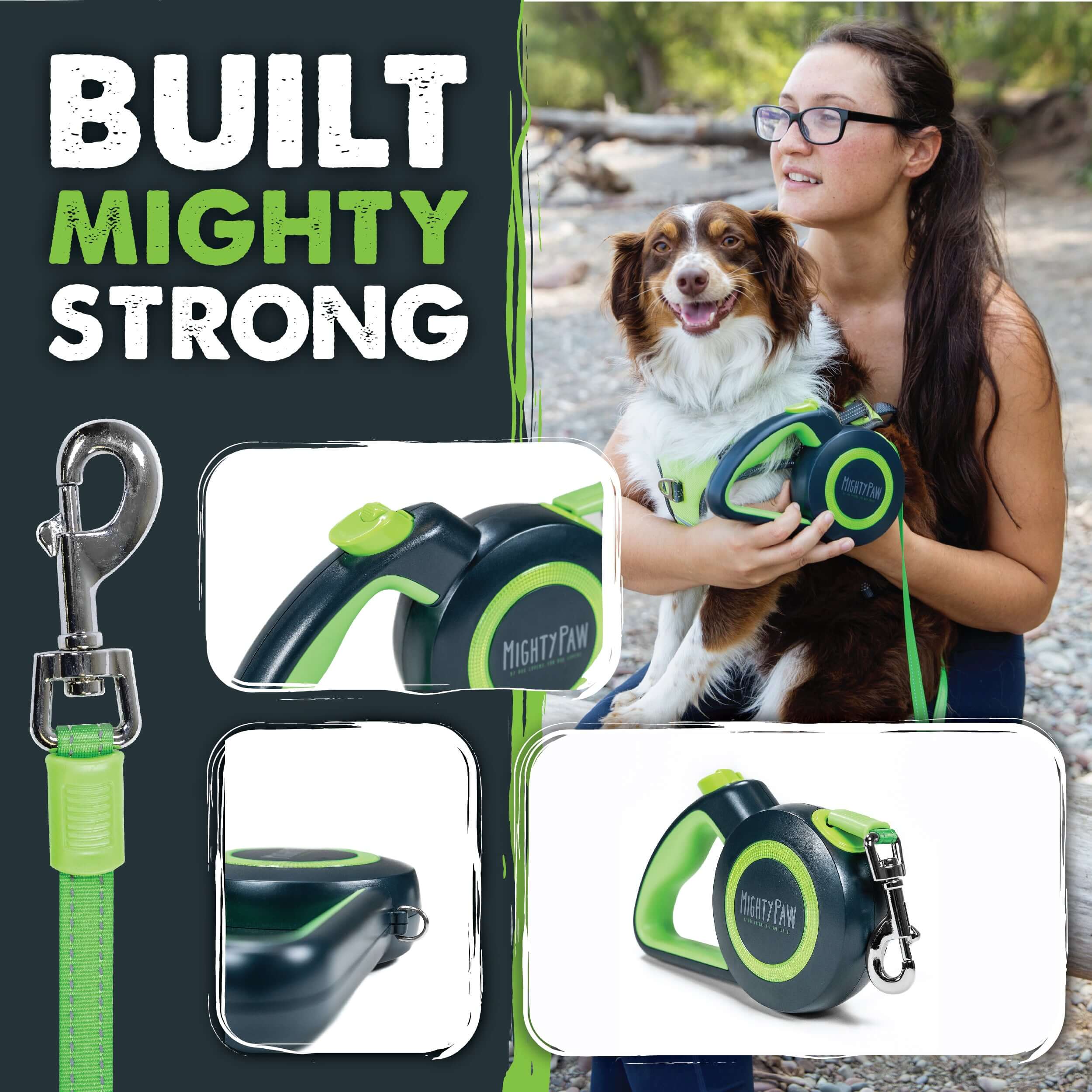 Strong retractable outlet leash