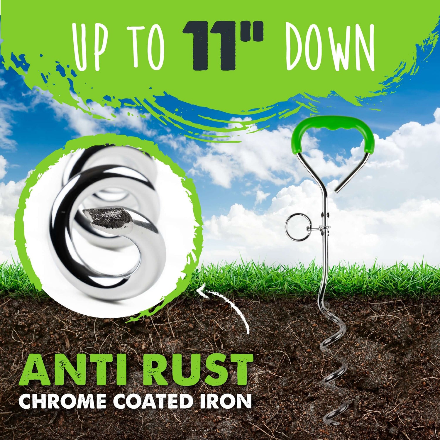 Mighty Paw Dog Tie Out Stake Secure Outdoor Dog Anchor